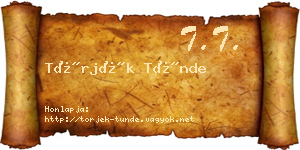 Törjék Tünde névjegykártya